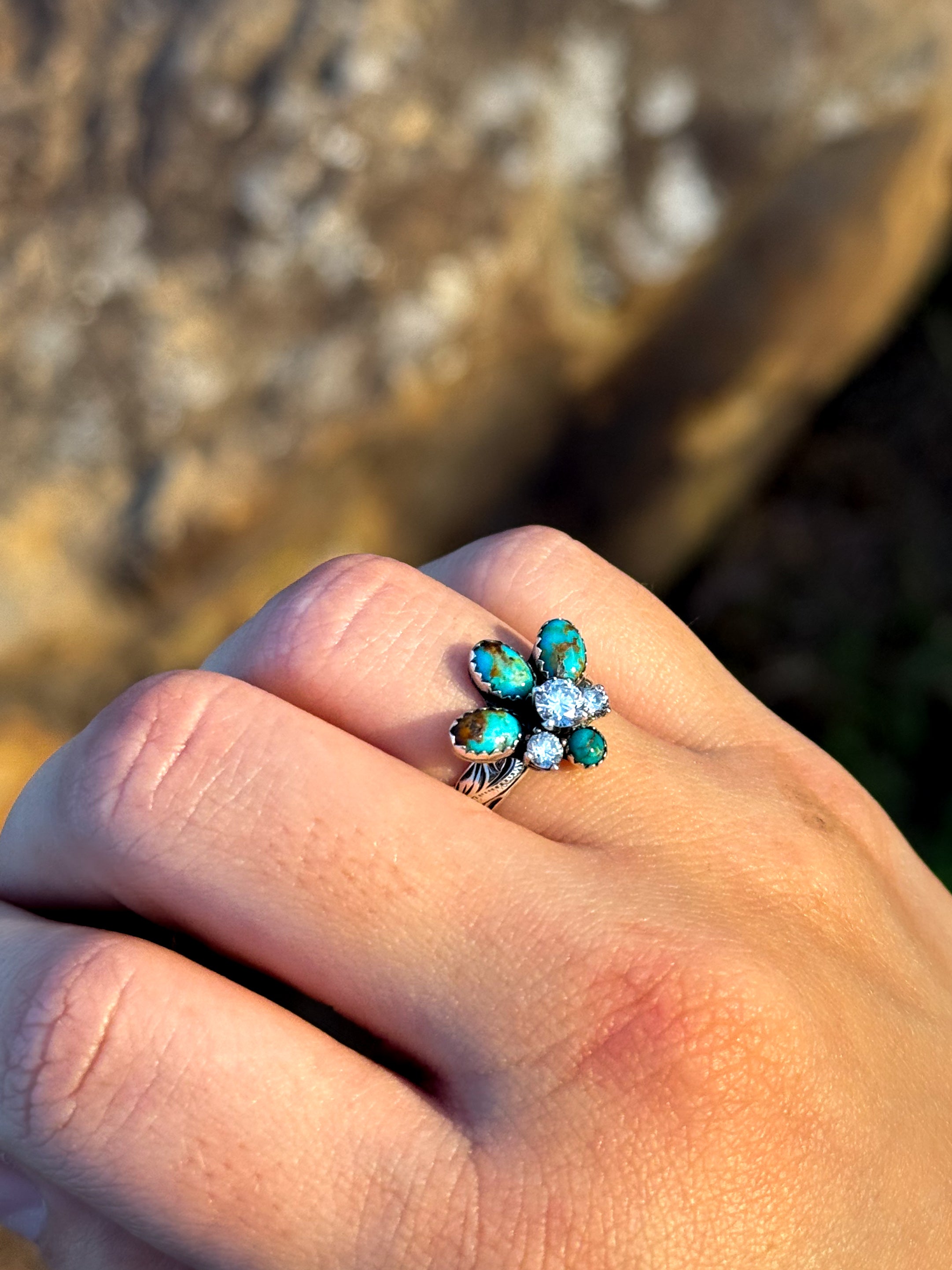 DIAMONDS AND KINGMAN ENGAGEMENT RING.