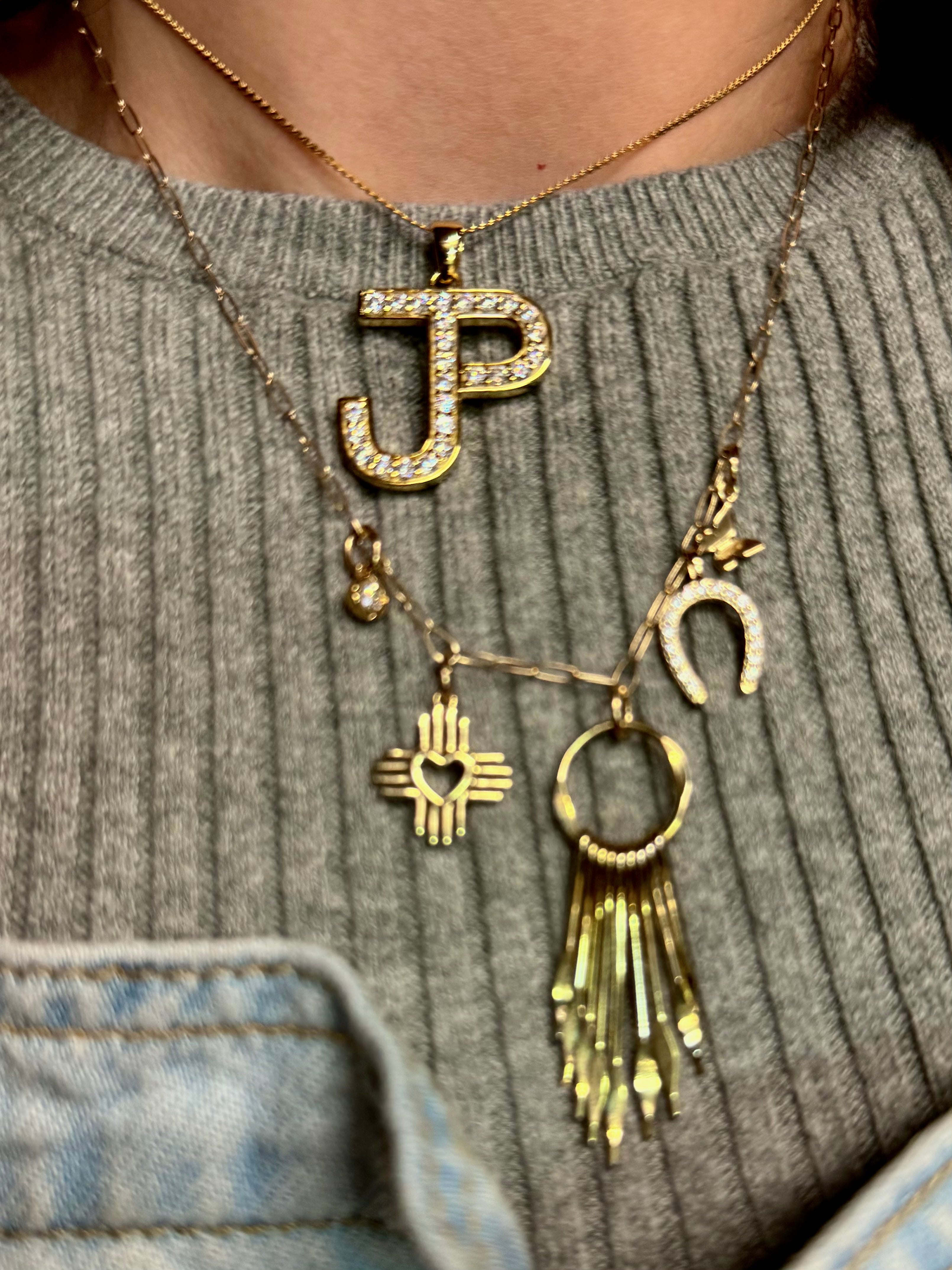 ORIGINAL GOLD PAVÈ BRAND PENDANT.