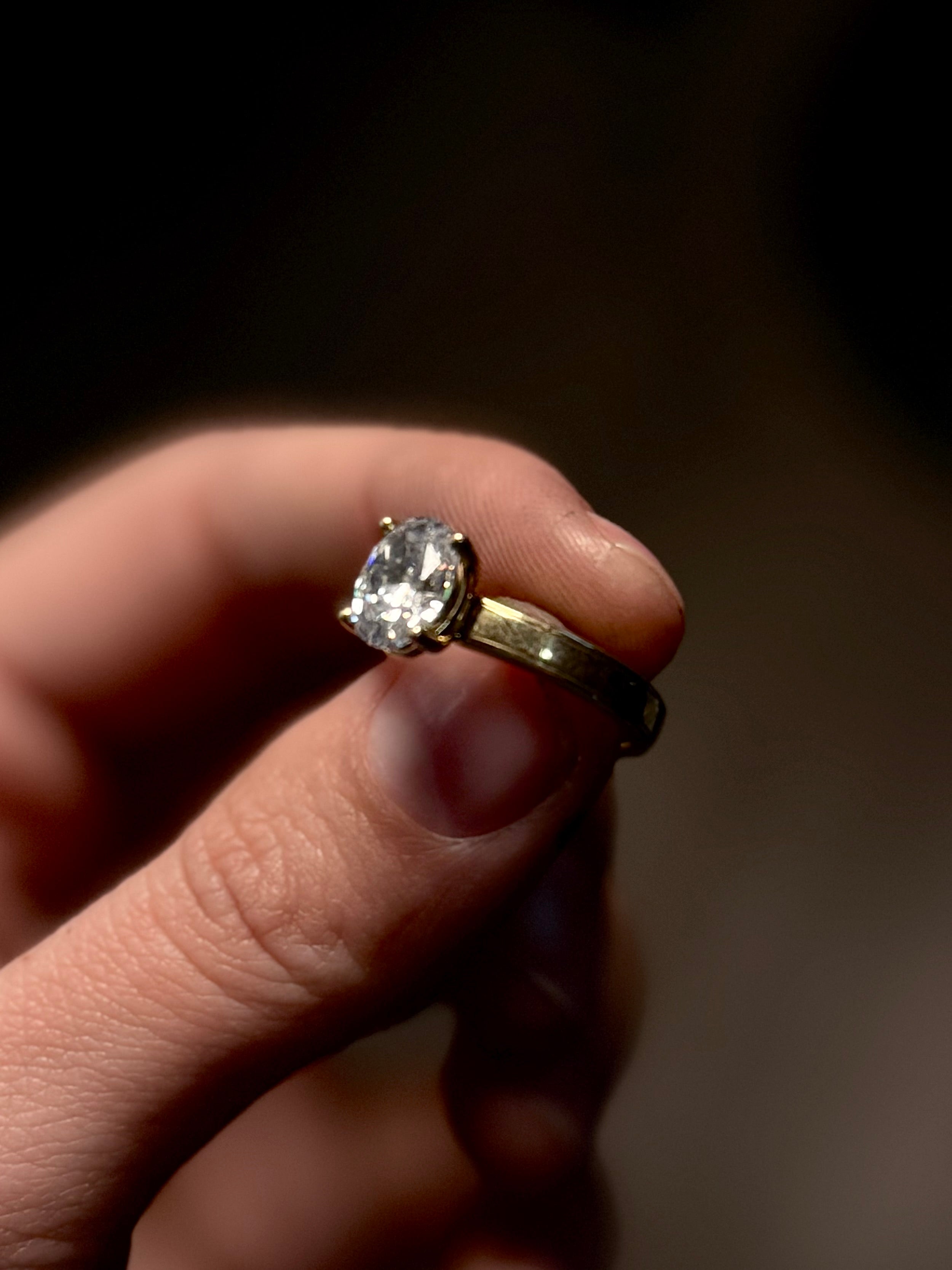 READY TO SHIP 14K GOLD AND MOISSANITE.