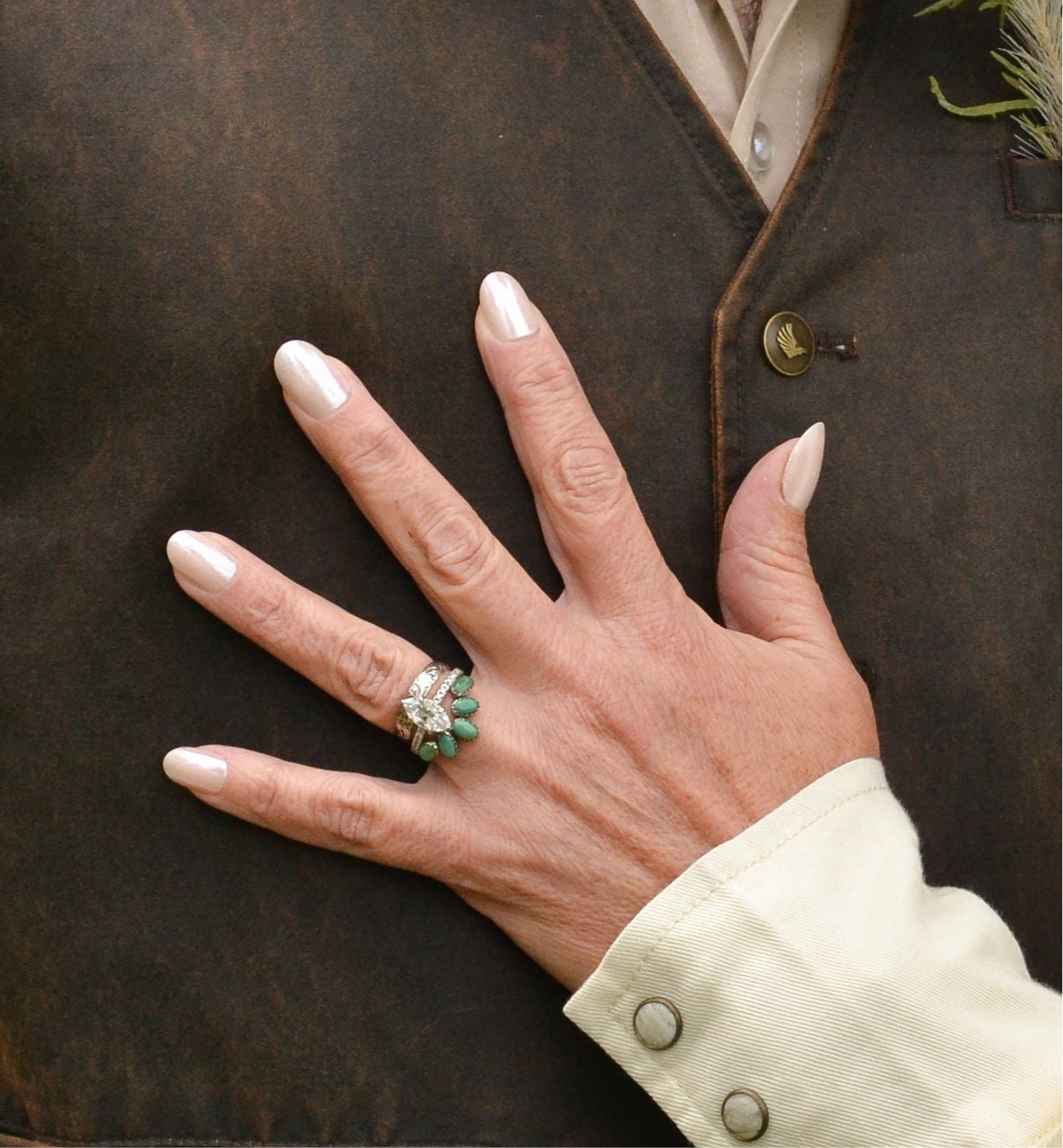 ORIGINAL MARQUISE PAVÈ THREE RING SET.