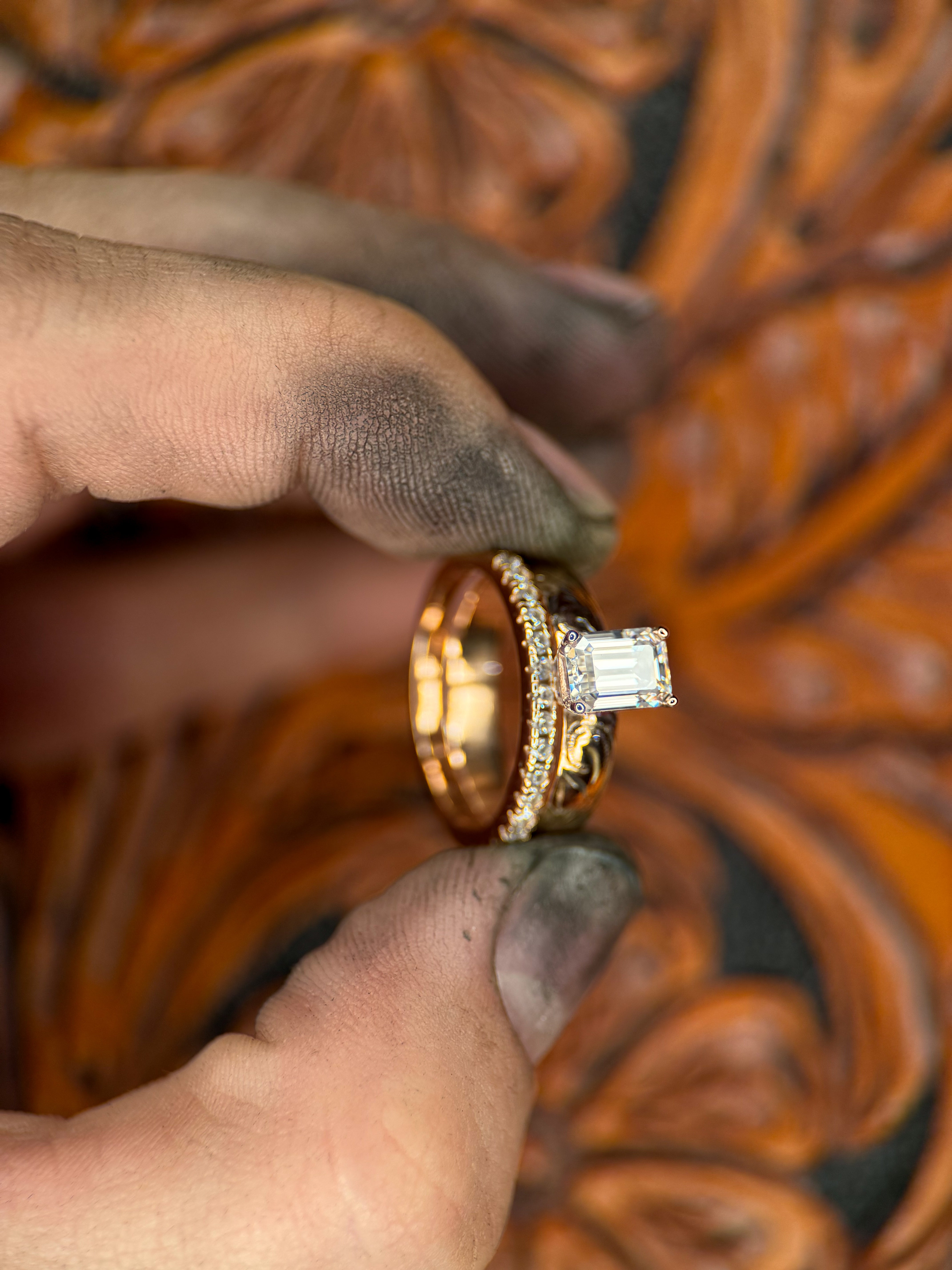 READY TO SHIP SOLID 14K ROSE GOLD & MOISSANITE.