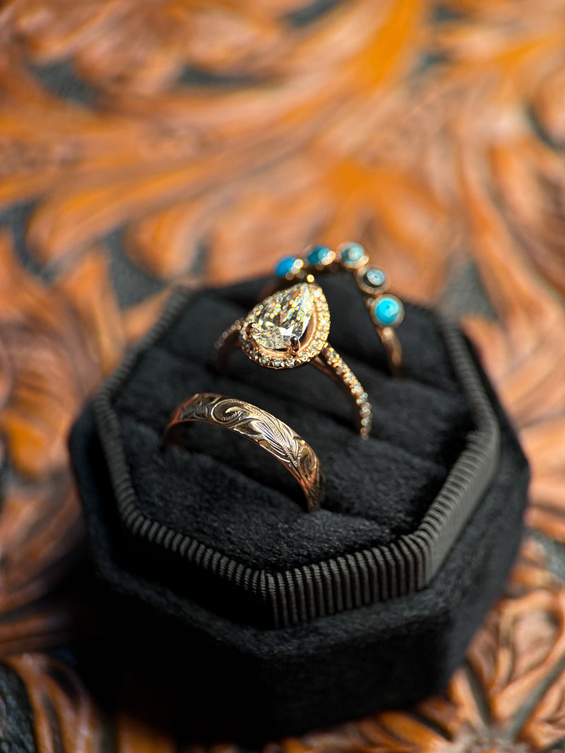 14K GOLD WEDDING SETS.