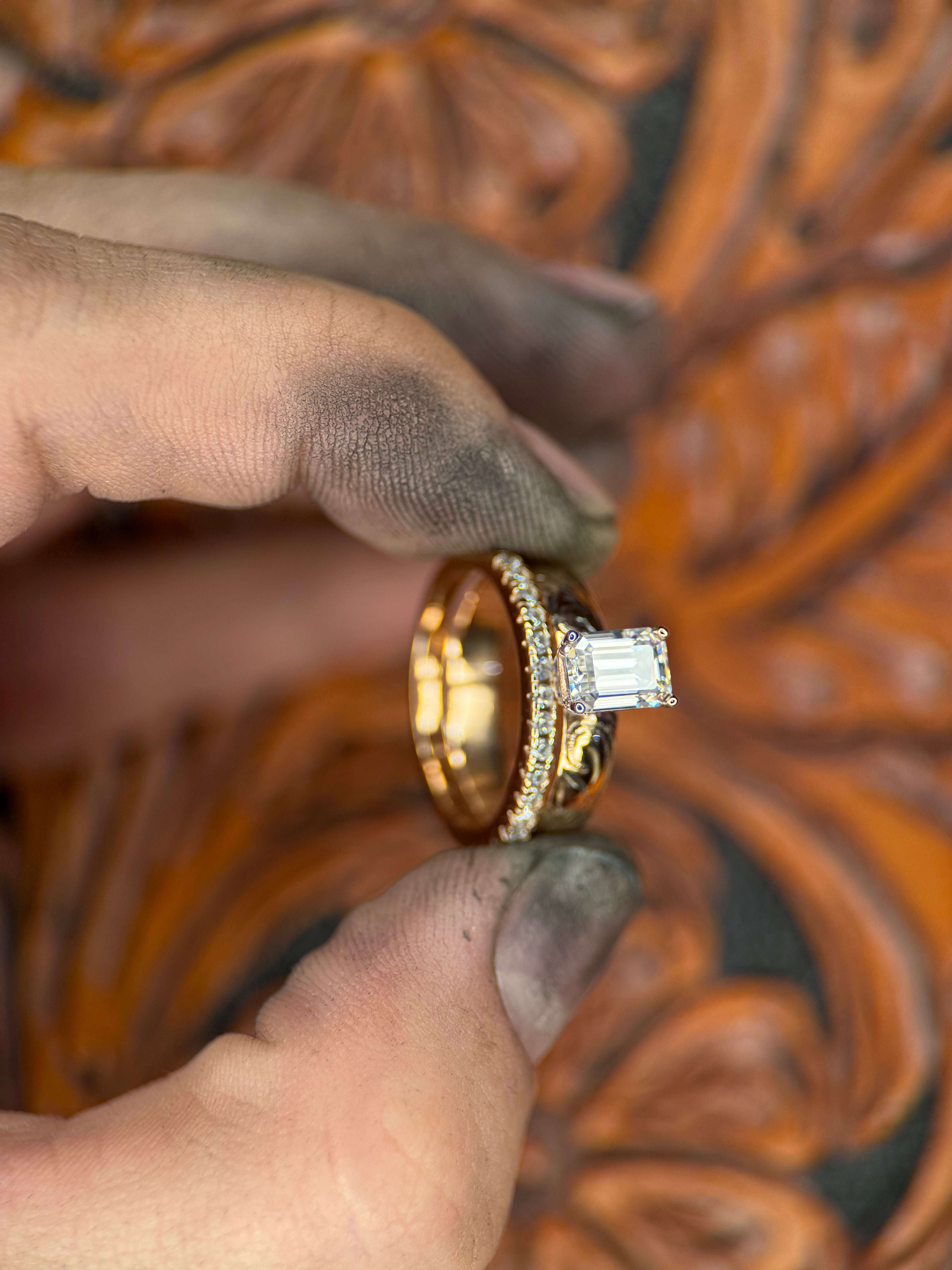 READY TO SHIP SOLID 14K ROSE GOLD & MOISSANITE.