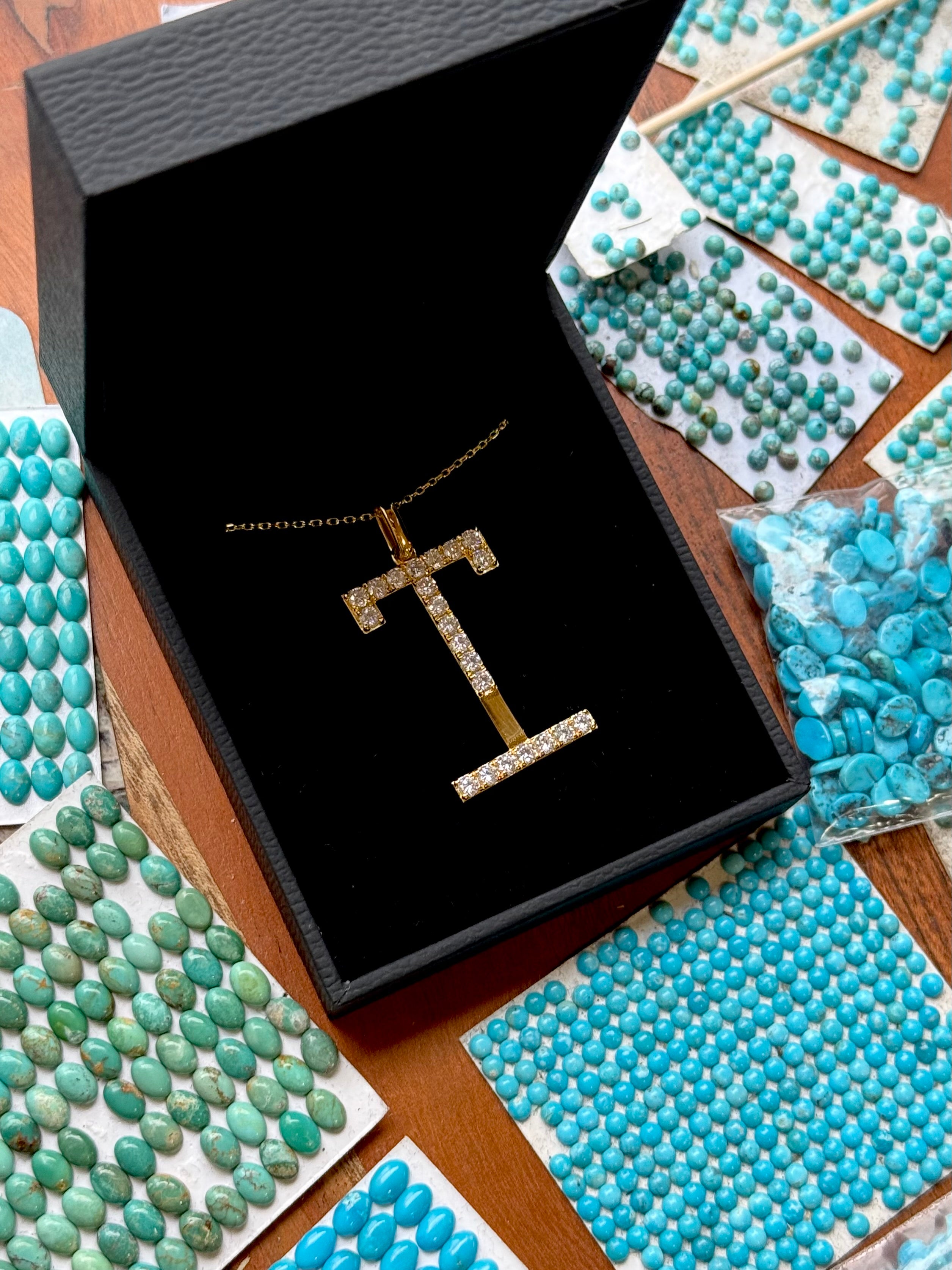 ORIGINAL GOLD PAVÈ BRAND PENDANT.