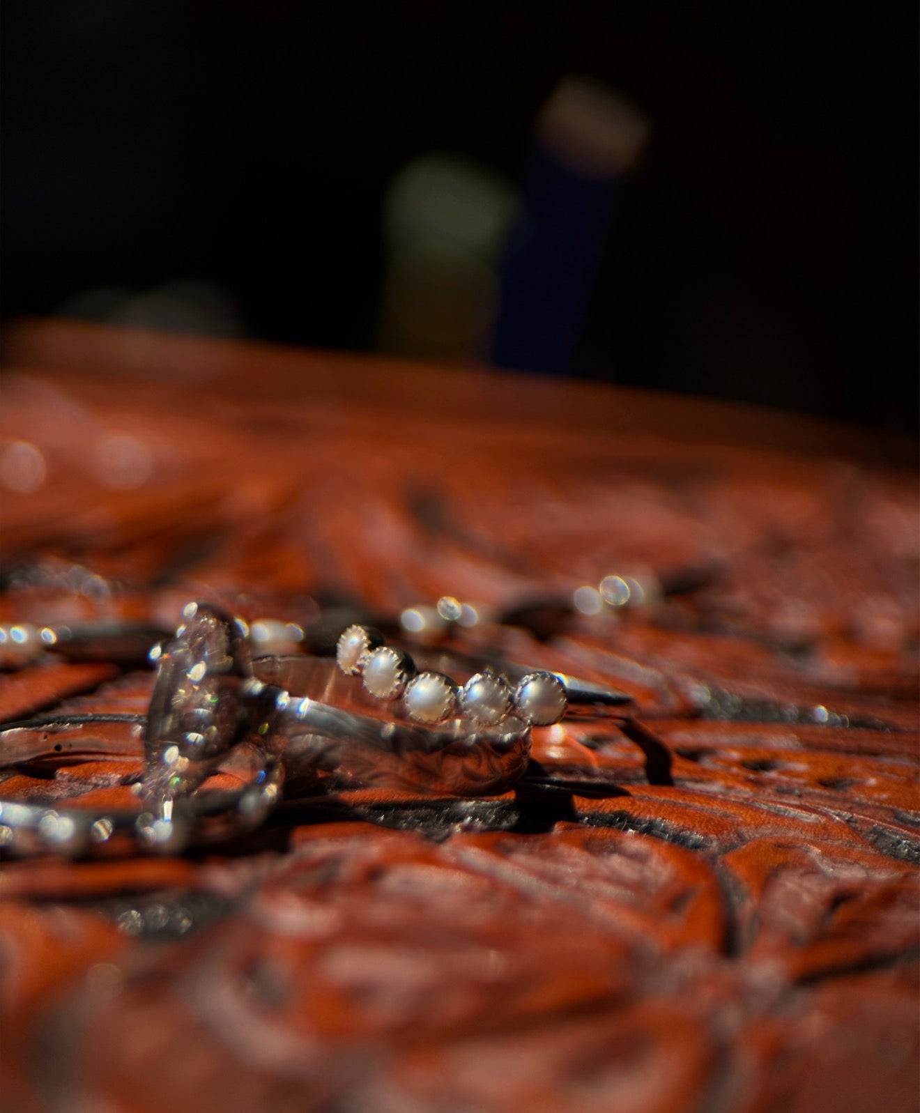 WOMENS PEARL WEDDING BANDS.